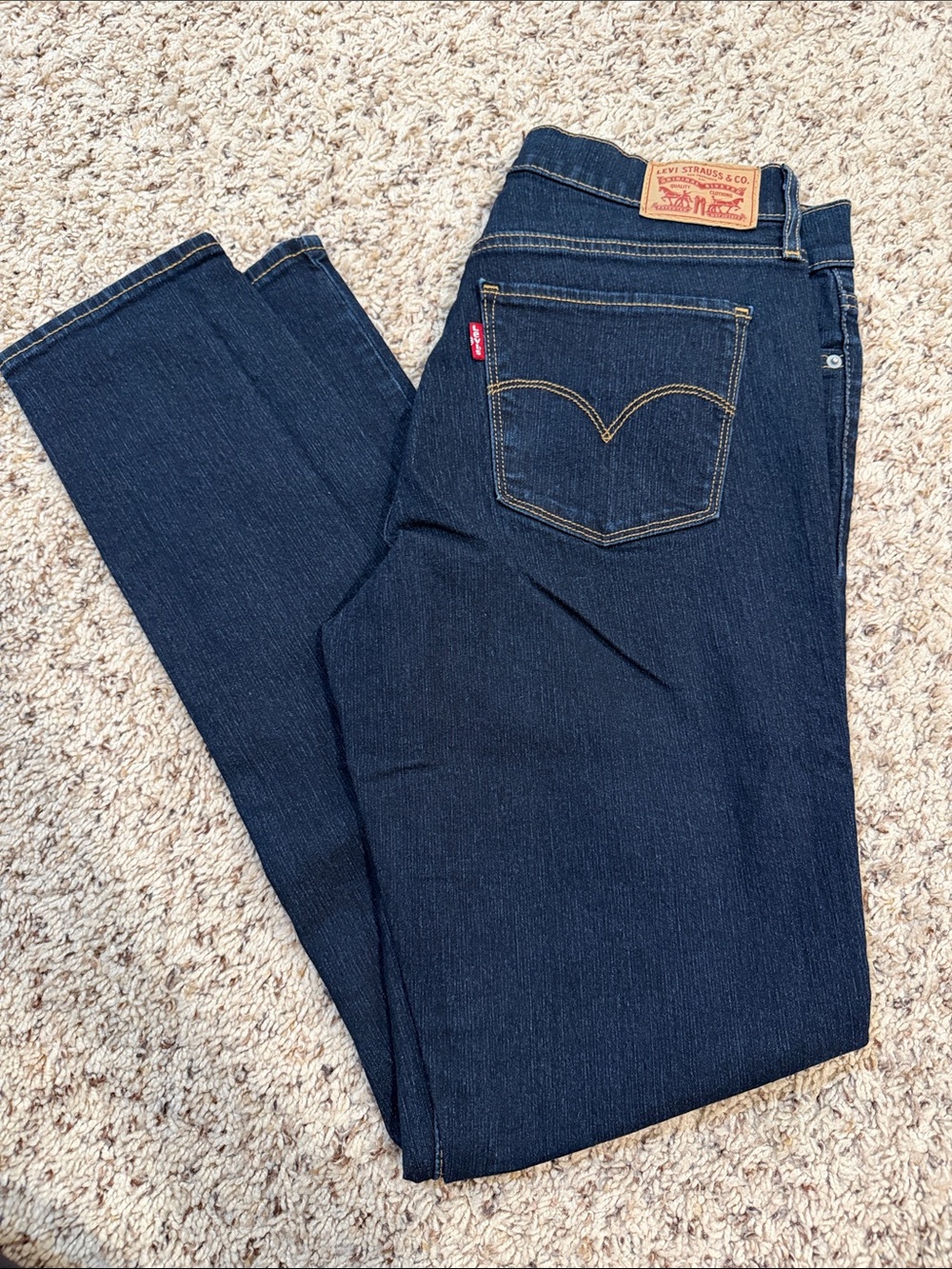 Levi's Indigo Blue Straight Leg Jeans with Contrast Stitching